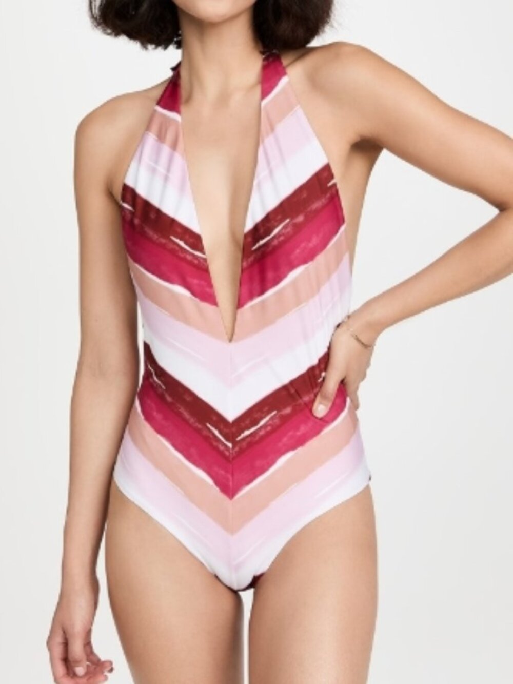 Silvia Tcherassi Stripped Halter Swimsuit
